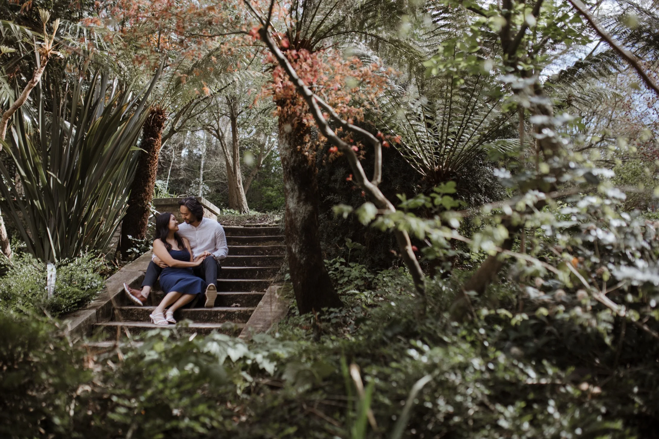 Lisa and Steven together in a garden